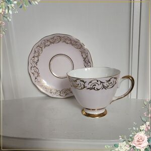 Vintage Colclough Pink England Teacup and Saucer Bone China very rare